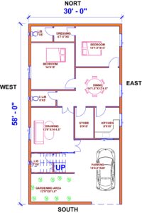 30'X58' House Plan 