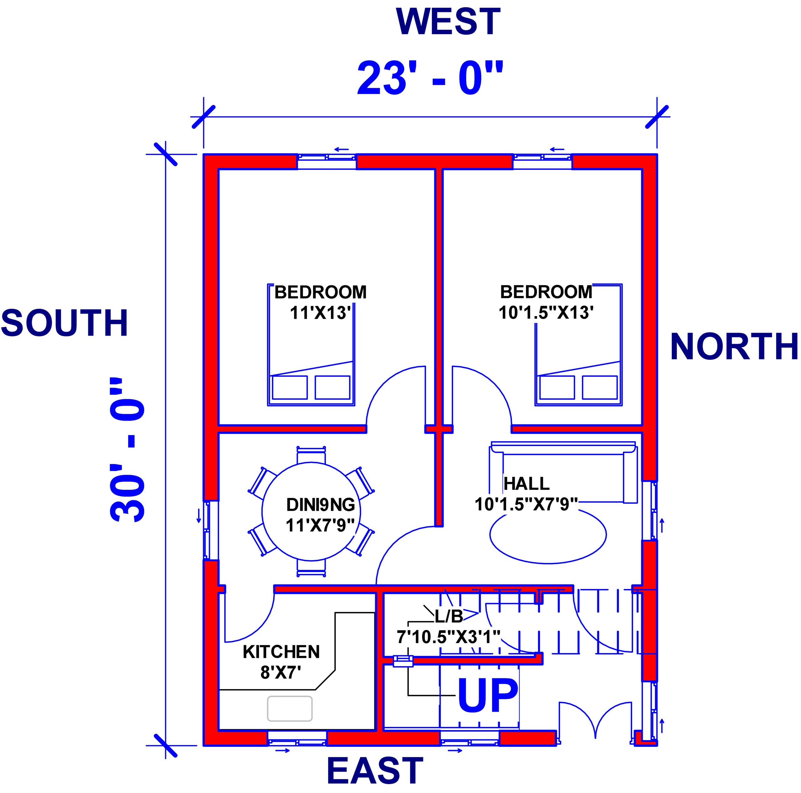 23'X30' HOUSE PLAN