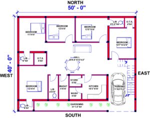 50'x40' House plan