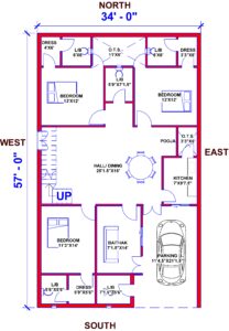 34'x57' House Plan